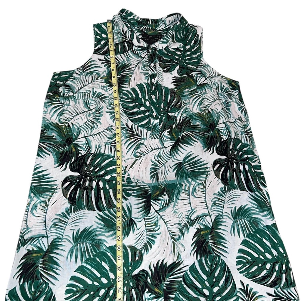 Tahari Tropical Green Leaf Print Blouse - Picture 5 of 5